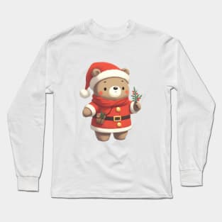 Cute Christmas Bear Santa Long Sleeve T-Shirt